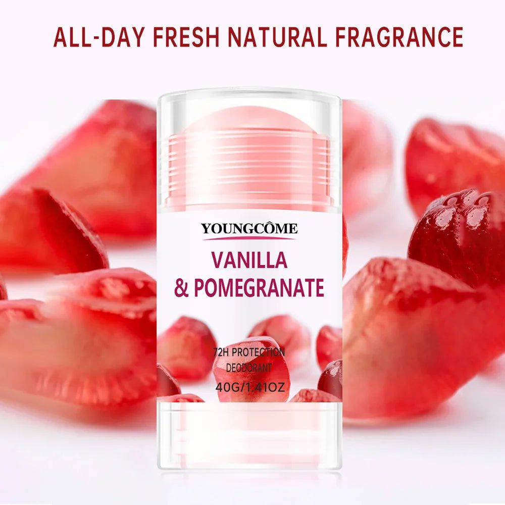 Aluminum Free Deodorant for Women 1/5 Count Pomegranate and Lemon Verbena 72 hour odor protection Whole Body Deodorant Sticks