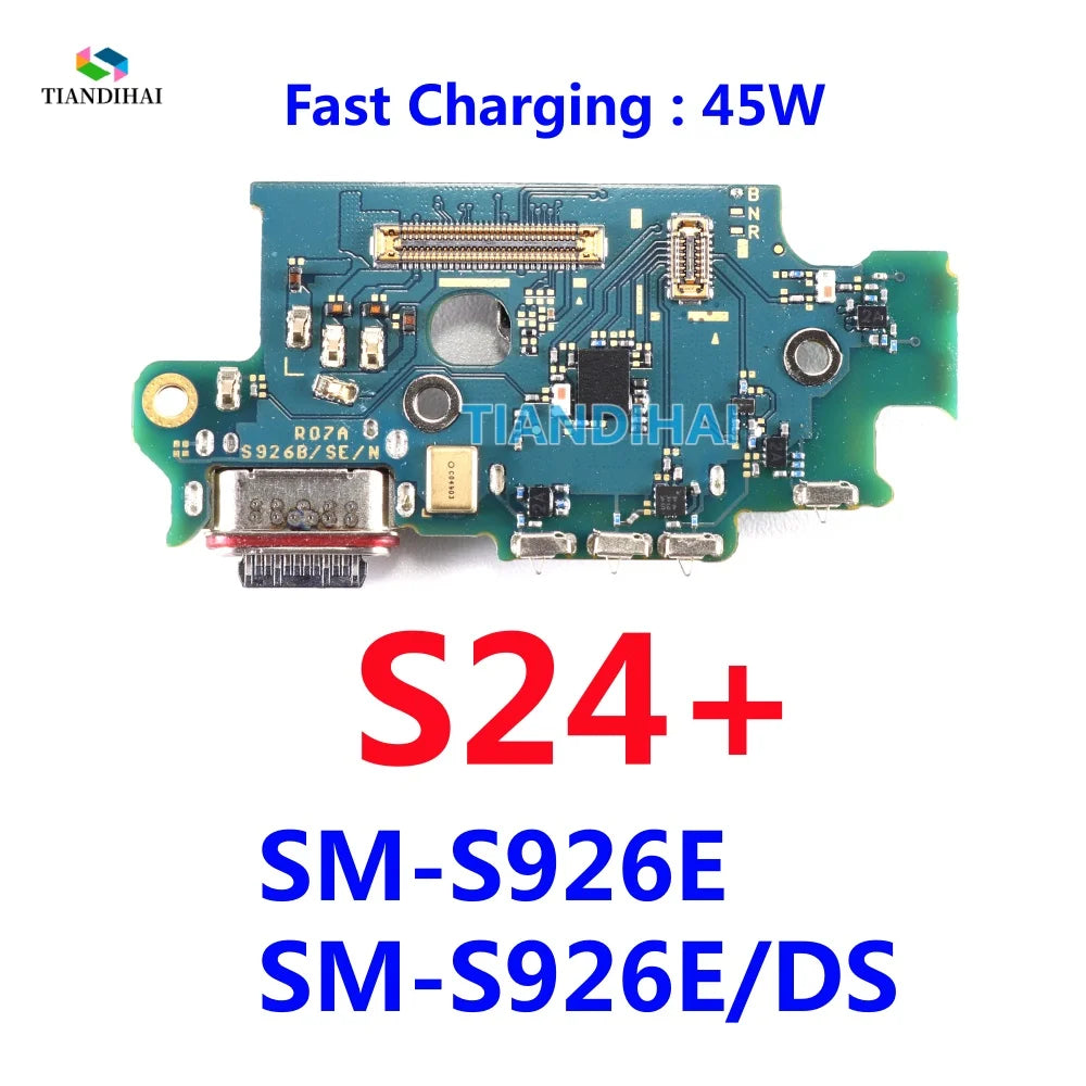 For Samsung Galaxy S24+ S23+ S22+ USB Dock Connector Charging Port Flex Cable Charger Board Microphone Parts S22 S23 S24 Plus