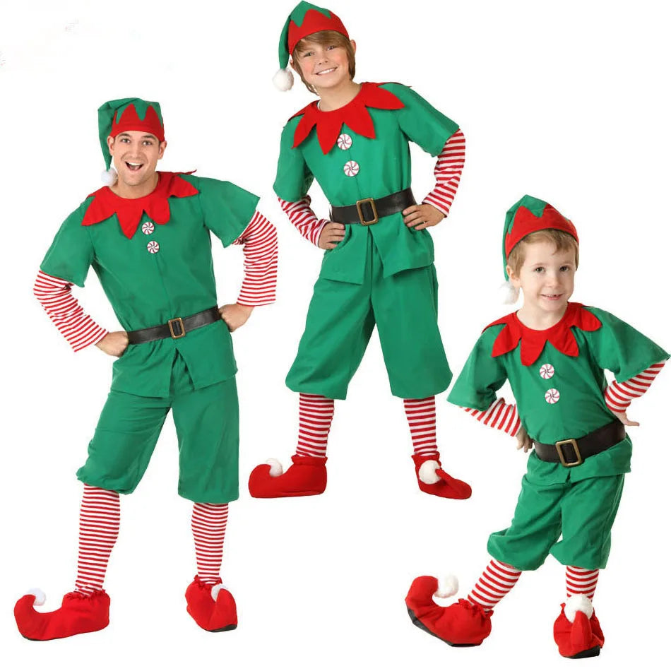 Baby Girl Clothes Pajamas Sets Boys Tops Set Child Christmas Gift Carnival Party Dress Kids Halloween Elf Cosplay Costumes Suit