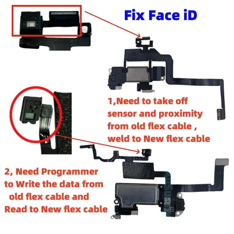 1pcs Earpiece Flex Cable for iPhone 12 Pro Max 11 X XR XS Top Front Ear Speaker Sensor Proximity Small Headset Fix Face id Parts