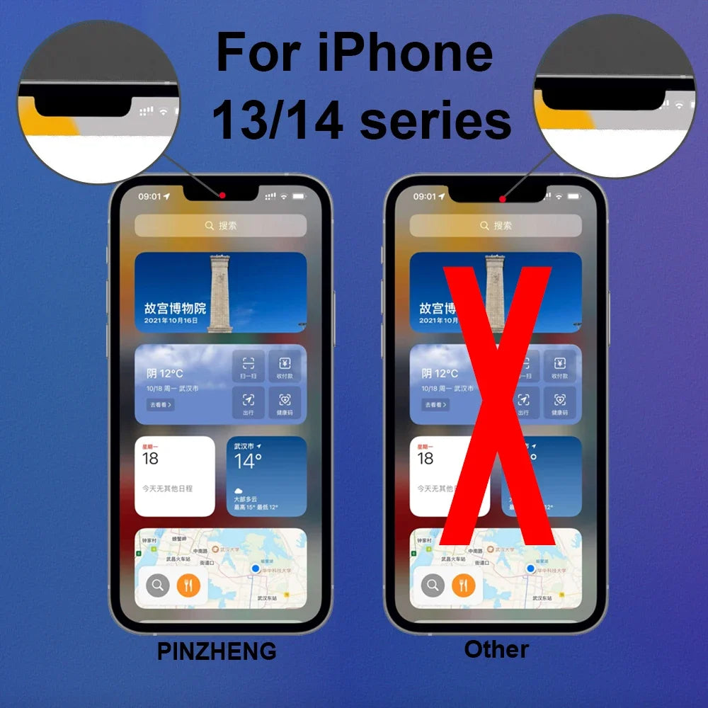 PINZHENG High Quality Screen INCELL LCD OLED For iPhone 14 Pro 15 Plus 13 Pro Max Displays For iPhone Replacement With Tools