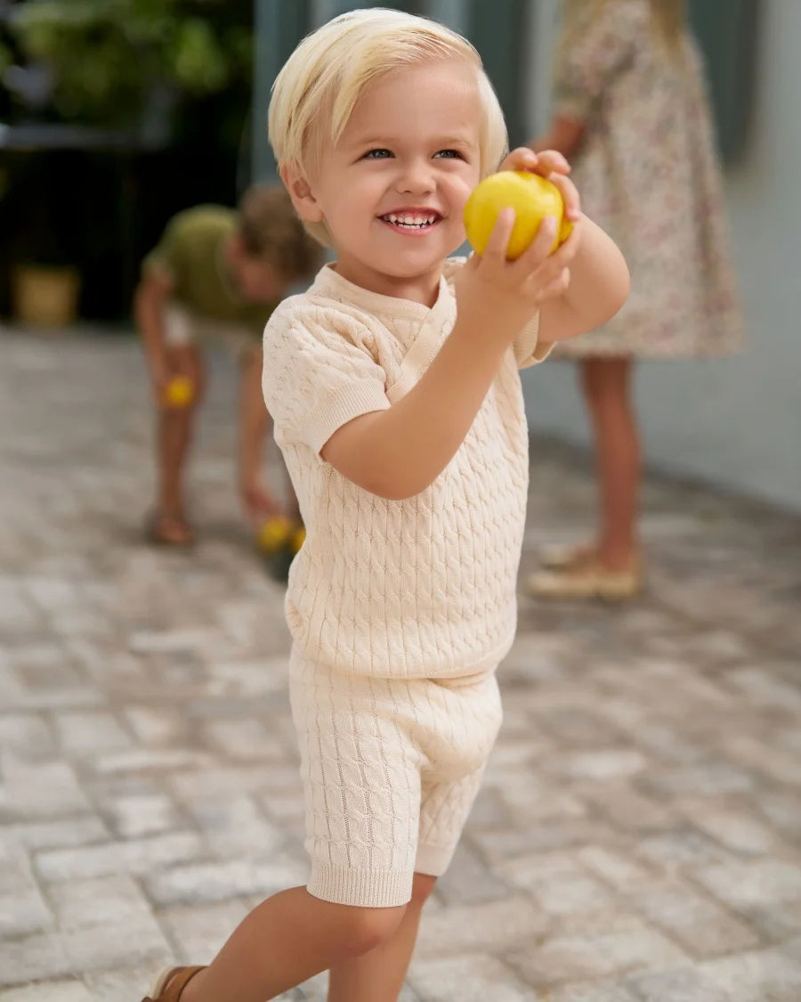 Clearance sale AS SS25 summer cable knitting collection high quality 100%  boys girls clothes family look