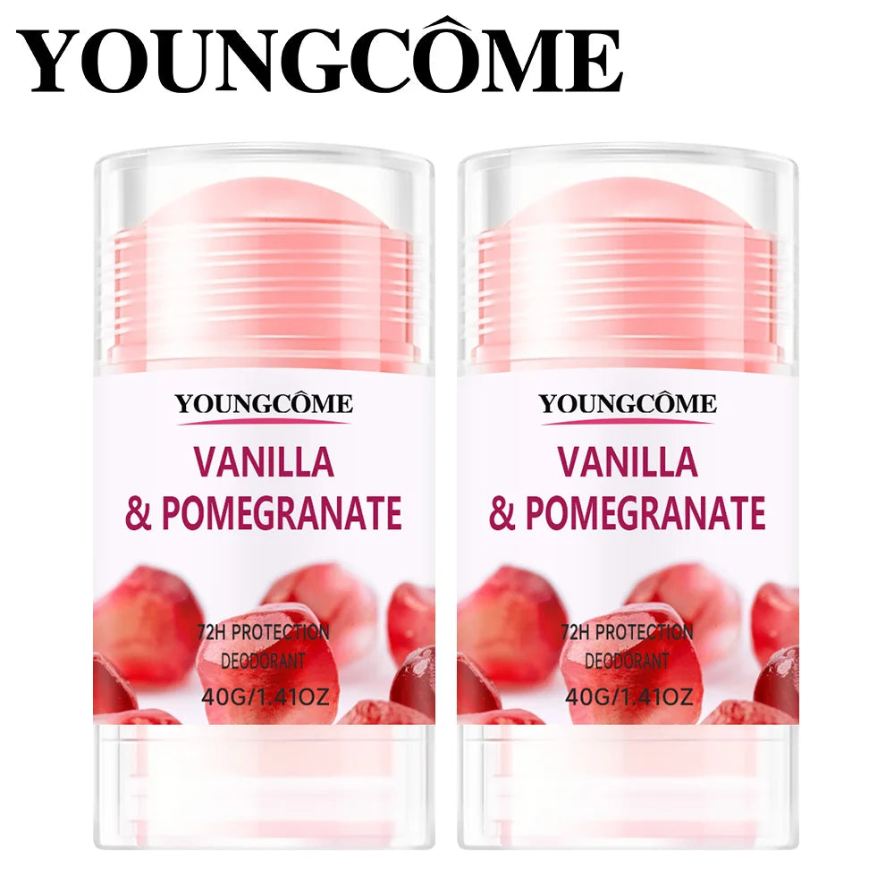 Aluminum Free Deodorant for Women 1/5 Count Pomegranate and Lemon Verbena 72 hour odor protection Whole Body Deodorant Sticks
