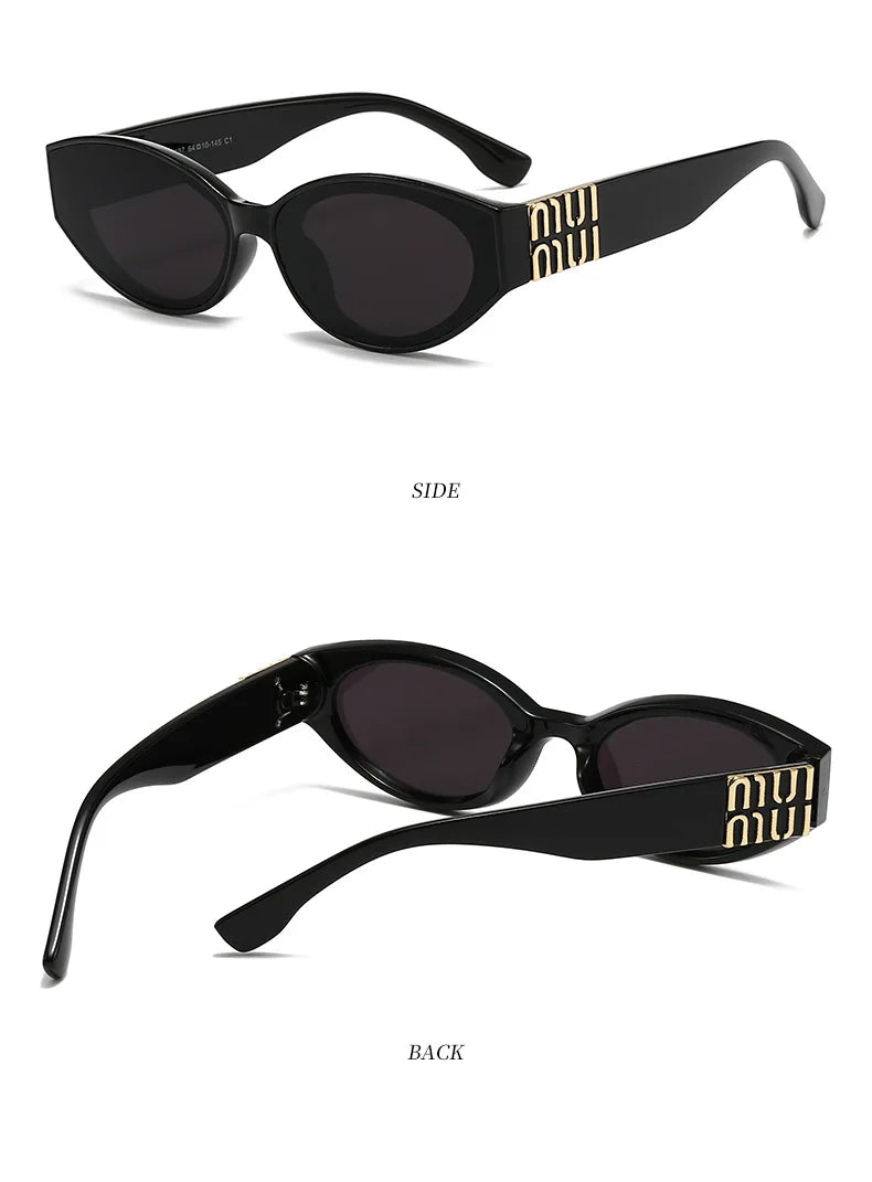 Luxury Fashion MM Sunglasses Brand For Men And Women Oval Minimalist Gradient Lens Glamour Unisex Sun Glasses UV400