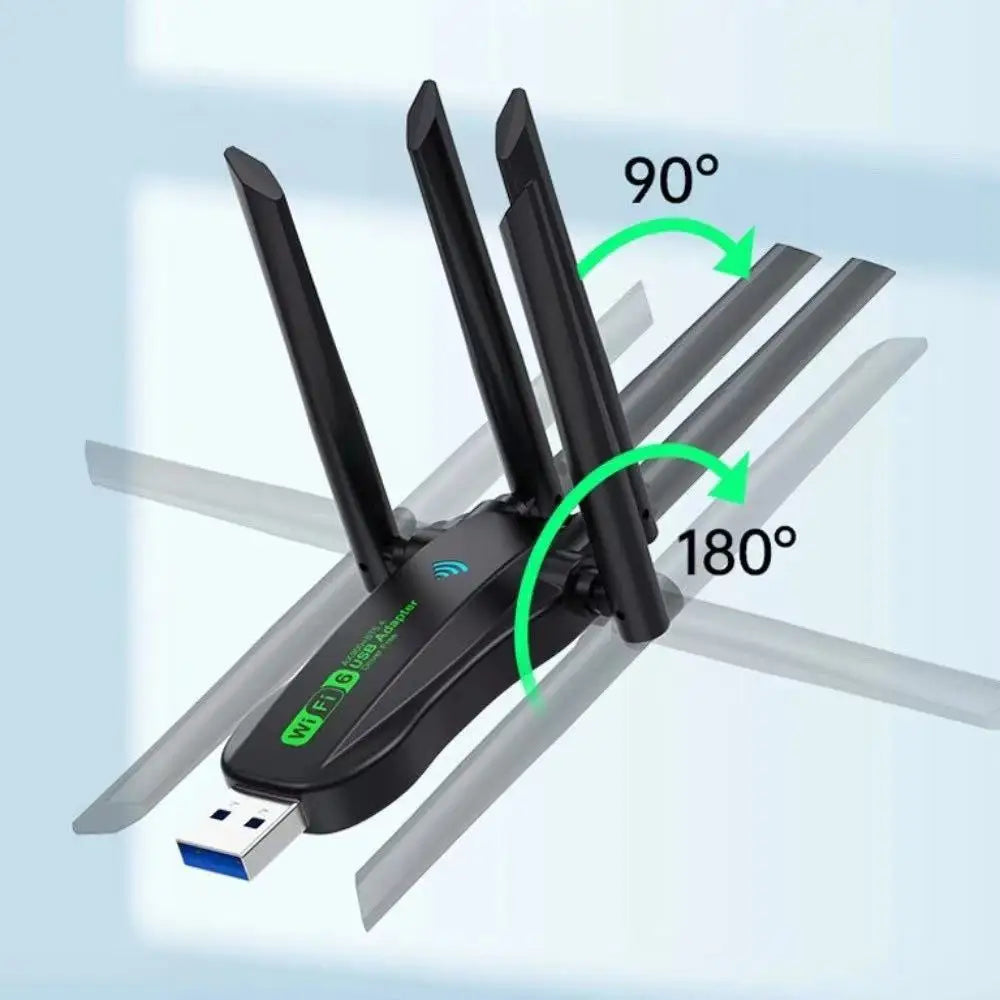 Dual Band WiFi6 USB Adapter, AX900 Bluetooth 5.4 900Mbps WiFi Dongle, Plug Play 4 Antenna 2.4G/5Ghz USB Interface Wireless Netwo