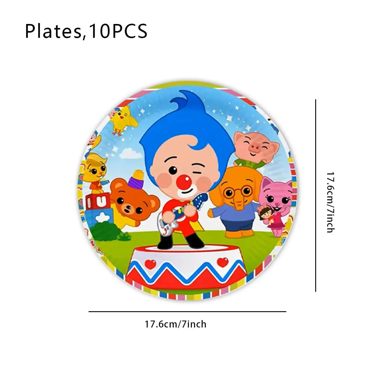Catoon Clown Birthday Party Decoration Cute Tableware Cup Plate Balloon Banner Backdrop Gift Bag Favors for Kids Baby Supplies