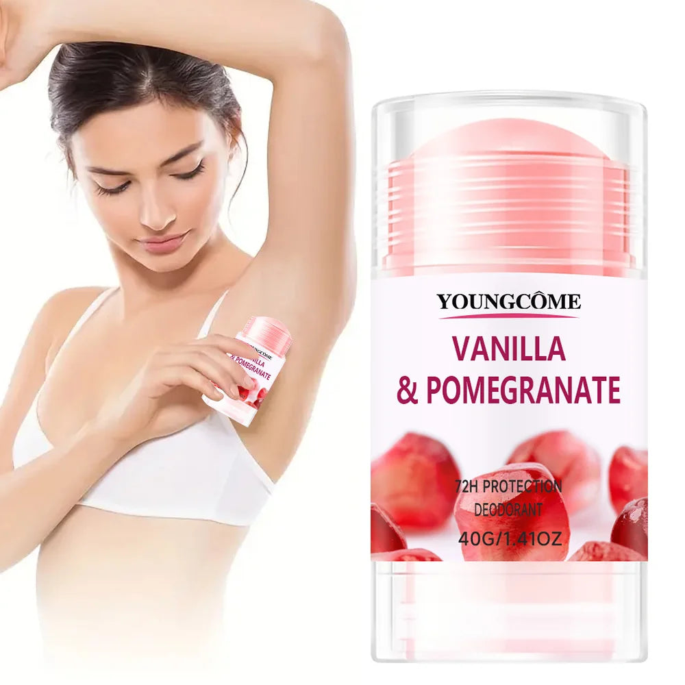 Aluminum Free Deodorant for Women 1/5 Count Pomegranate and Lemon Verbena 72 hour odor protection Whole Body Deodorant Sticks