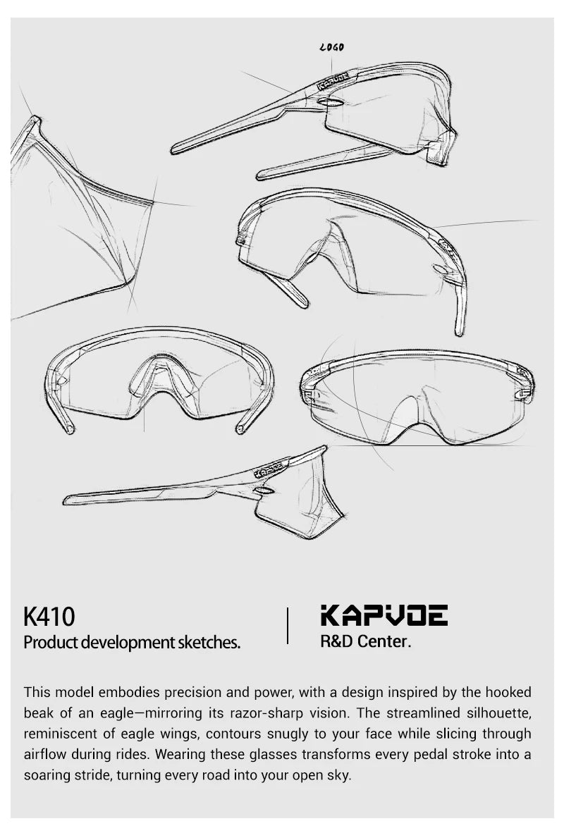 Kapvoe New Eagle Beak Photochromic Cycling Sunglasses Men Women MTB Glasses UV400 Bicycle Eyewear Sports Outdoor Bike Goggles