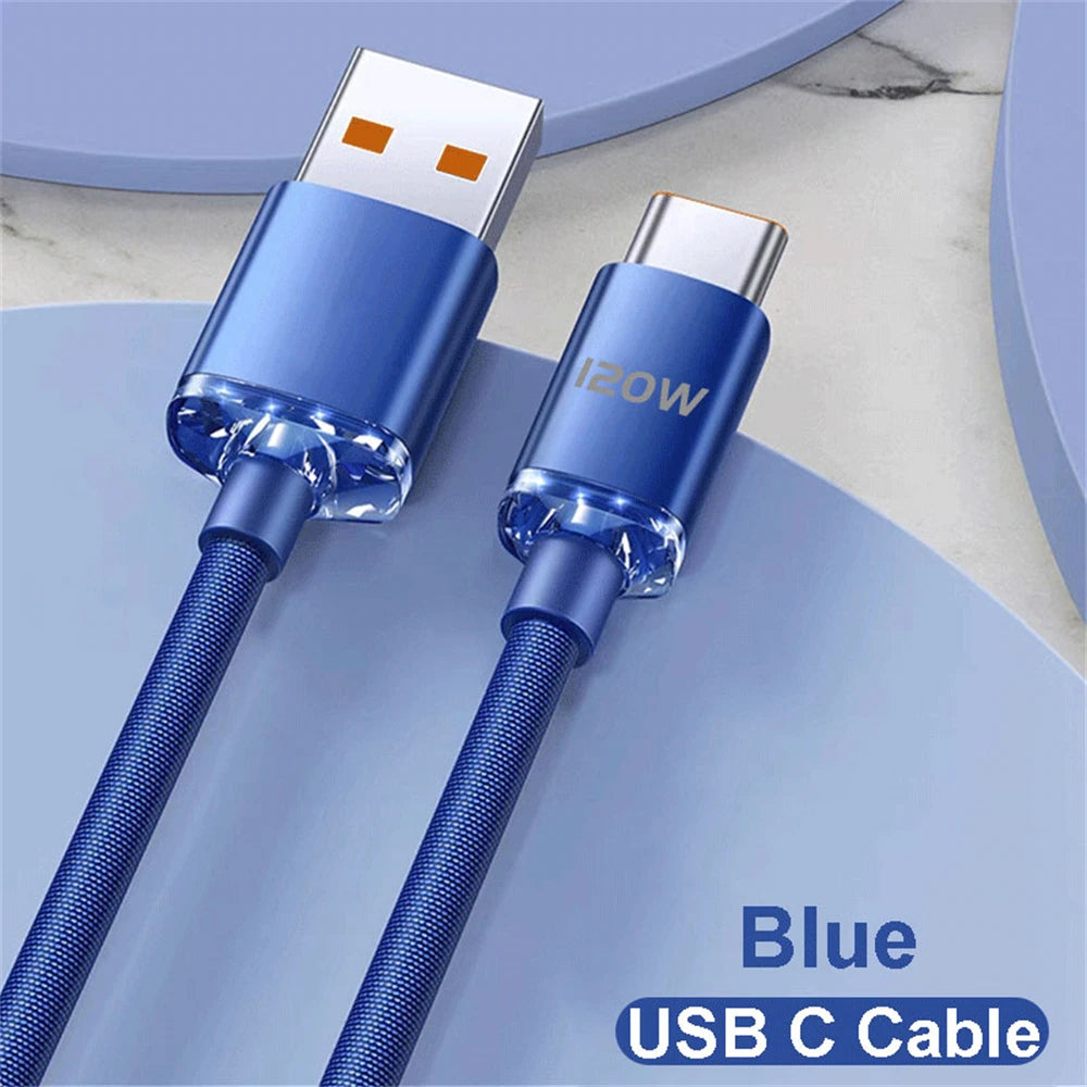 NNBILI USB C to Type C Cable PD 120W 6A Phone Charging Wire For iPhone 15 Xiaomi 14 Fast Charge USB A to USB C Quick Data Cord