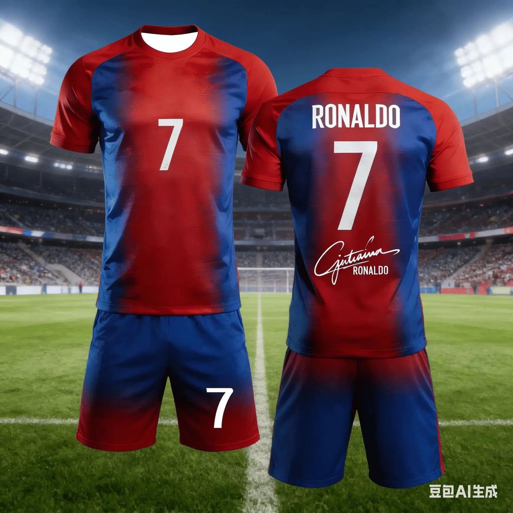 Ronaldo No.7 3D Jerseys for Men and Women Fan Commemorative Short Sleeved Shorts Summer Set Children's Birthday Gift Kids