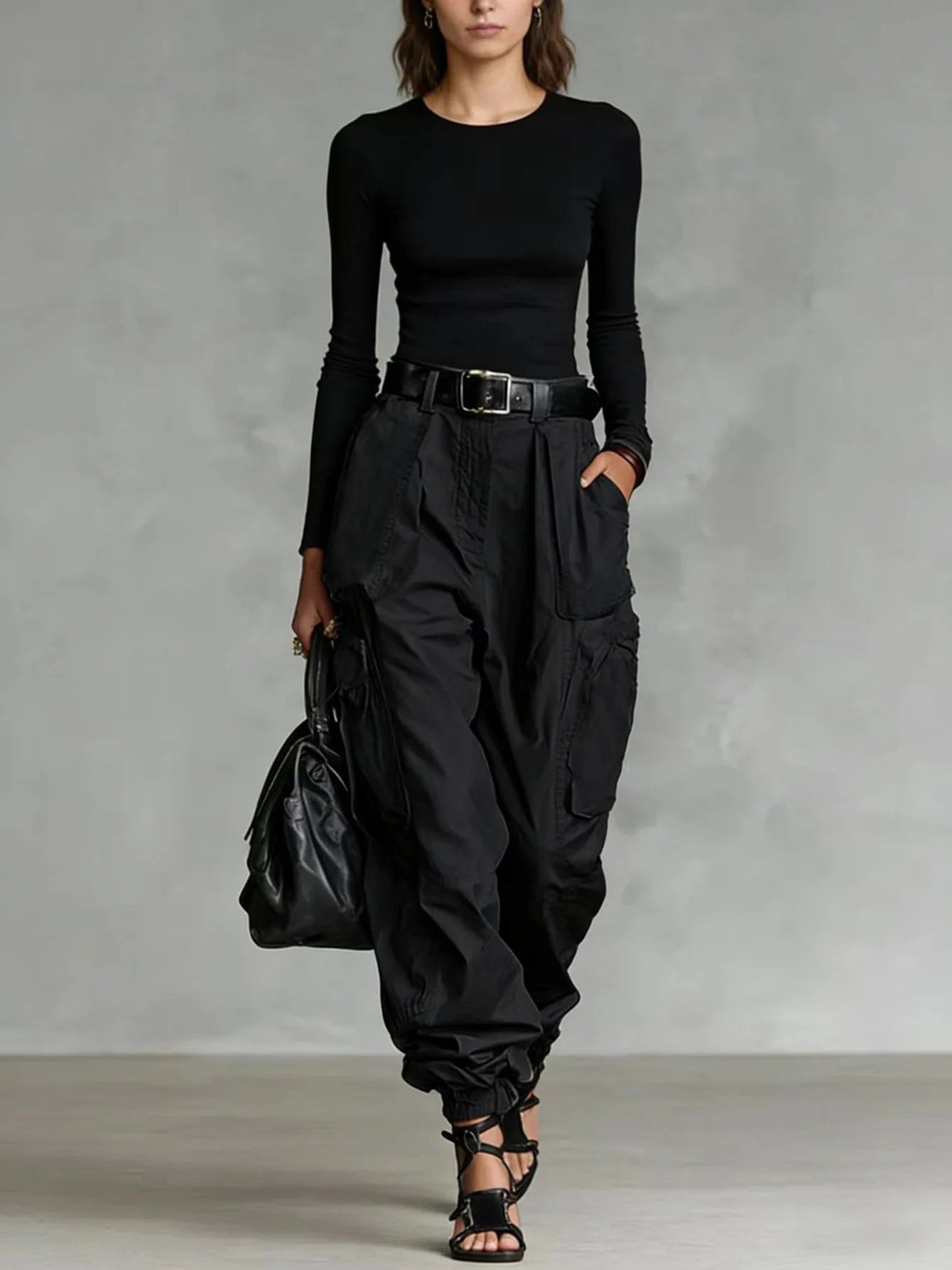 Pantalones De Mujer New High Waist Pocket Solid Color Overalls Women's Summer New Loose Casual Vacation Outdoor Sports Overalls