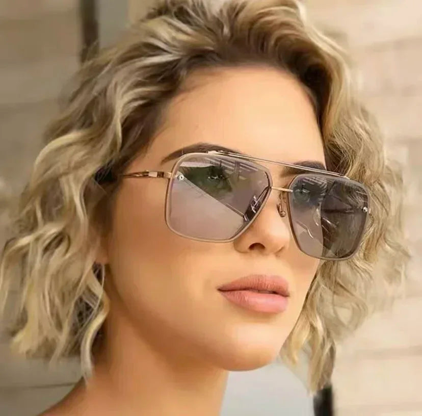 New Gradient Square Vintage Sunglasses For Men Women Luxury Sun Glasses Fashion Male Driving Fishing Eyewear UV400 Óculos De Sol