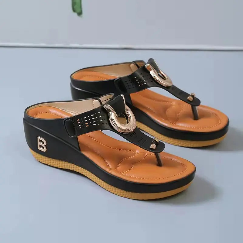 Summer Sandals Women 2026 Big Size Platform Sandals Wedges Flip Flops Shoes Comfortable Slippers Ladies Non-Slip Open Pantuflas