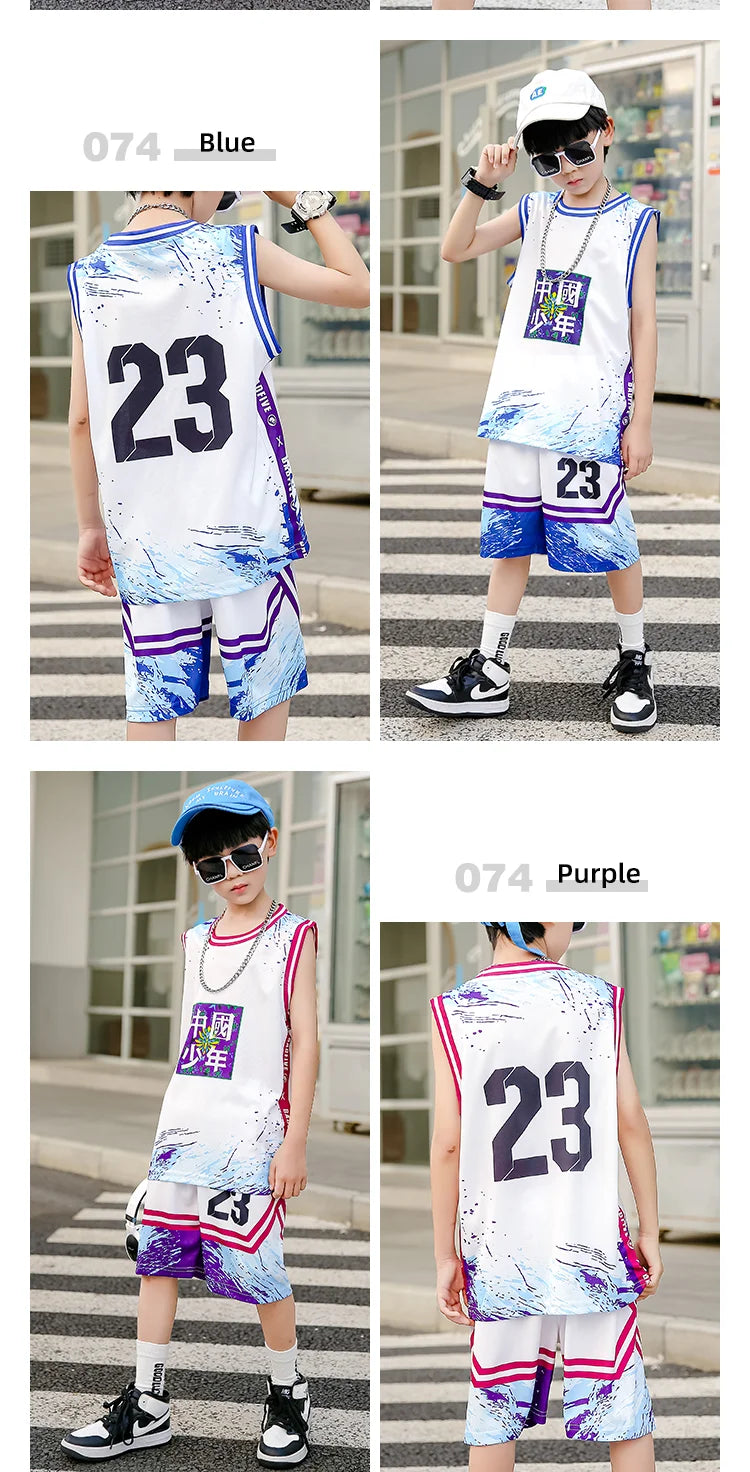 Children Team Training Uniform Kids Basketball Jersey Quick-drying Boy and Girls Comfortable Shirt  Child Sportswear Tracksuits