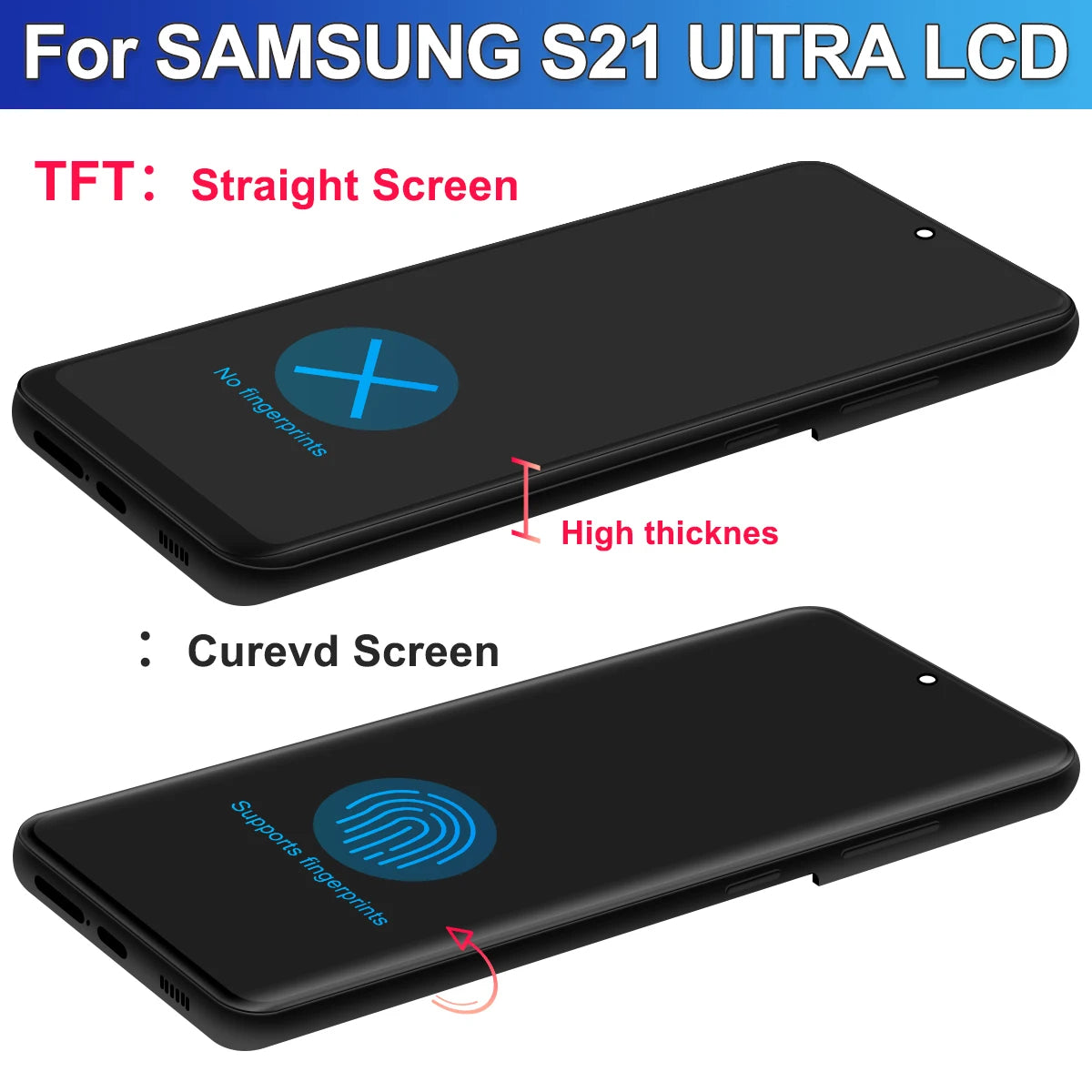 Tested S21 Ultra For Samsung S21 Ultra 5G G998B G998U G998W LCD Display Touch Screen Digitizer Assembly Replacement