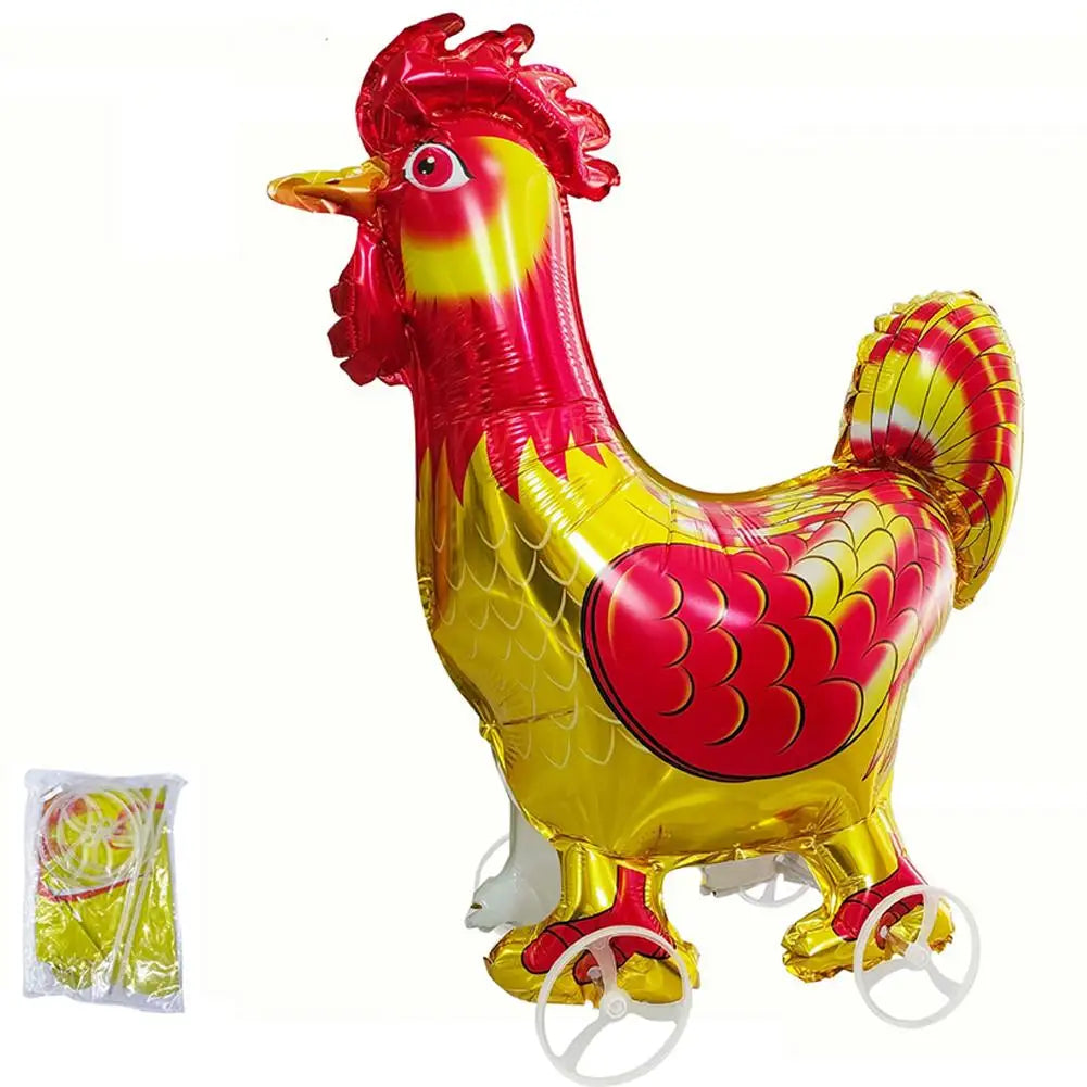 1pc Cartoon Animal Ballons With Wheels Outdoor Yard Walking Balloons Party Decor Props Photo Gifts Baby Shower Toy Kids Birthday