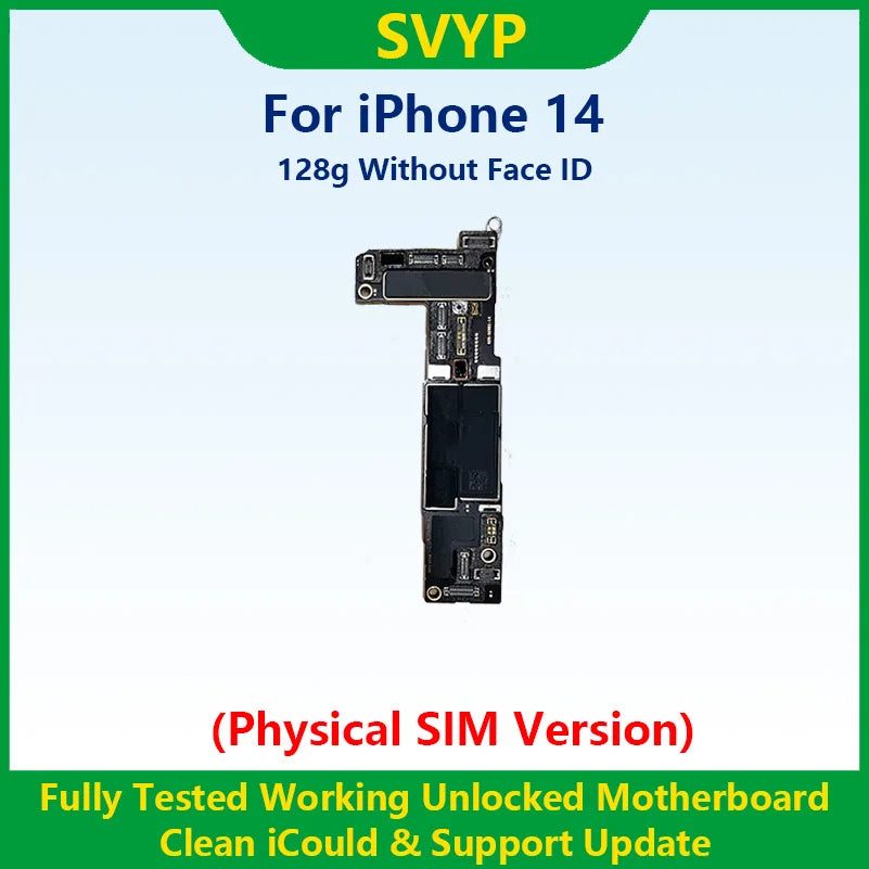 Fully Tested Authentic Mainboard For iPhone 14 Pro Max Unlocked Motherboard With Face ID Cleaned iCloud Physics SIM Version