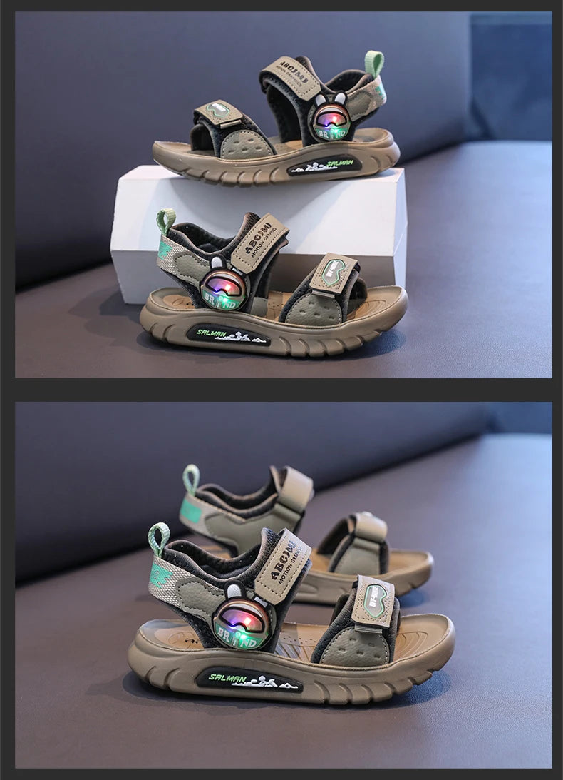 Summer Sandals for Boys Casual Beach Shoes Breathable Sport Sandals Comfortable Soft Sole Kids Shoes Fashion Non-slip Sandalias