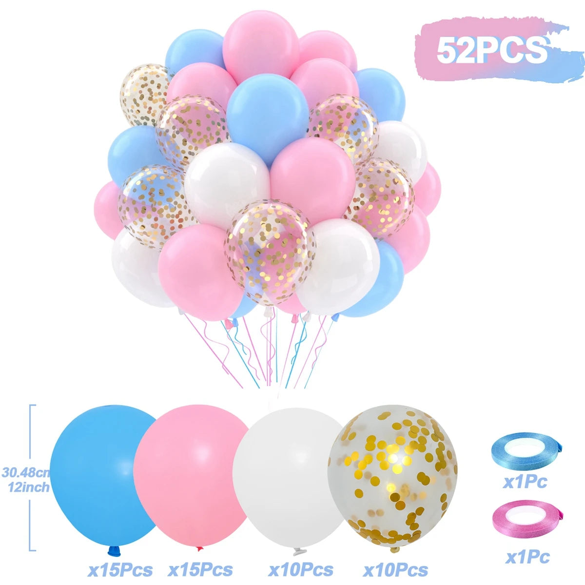 31/36/37/51/101Pcs Metallic Balloons Pearl Latex Balloon Gold Confetti Balloons for Birthday Weddings Baby Shower Party Decor