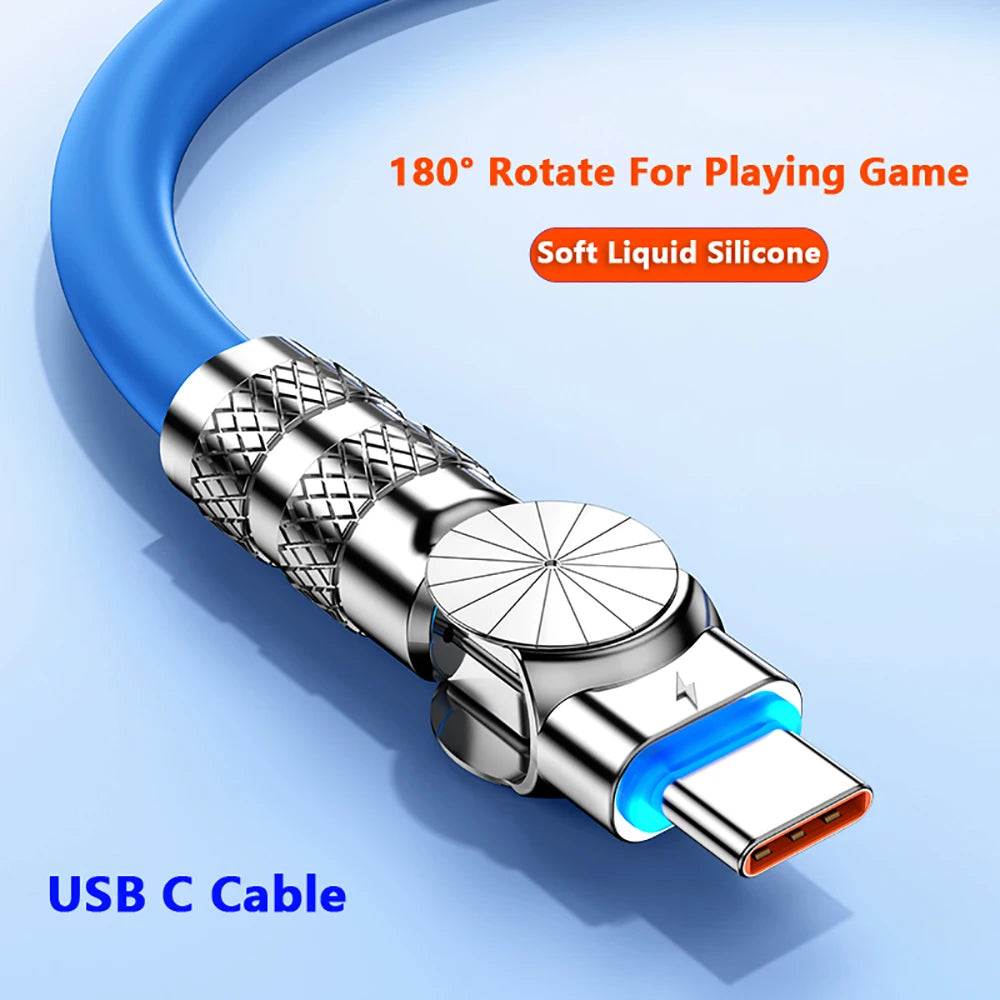 100W Liquid Silicone Fast Charge Cable Type For iPhone 14 Xiaomi Huawei Samsung USB C Micro USB Charge Cable for Playing Game