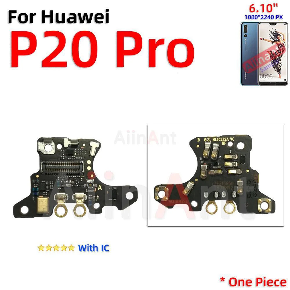 Aiinant USB Charger Dock Mic Connector Port Charging Board Flex Cable For Huawei P20 P30 Lite Plus Pro 2017 2018 Phone Parts