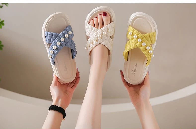 Summer Fashion Sandals Women Beach Platform Slippers Thick Bottom Anti-Skid Lightweight Female Slip-on Shoes Sandalias