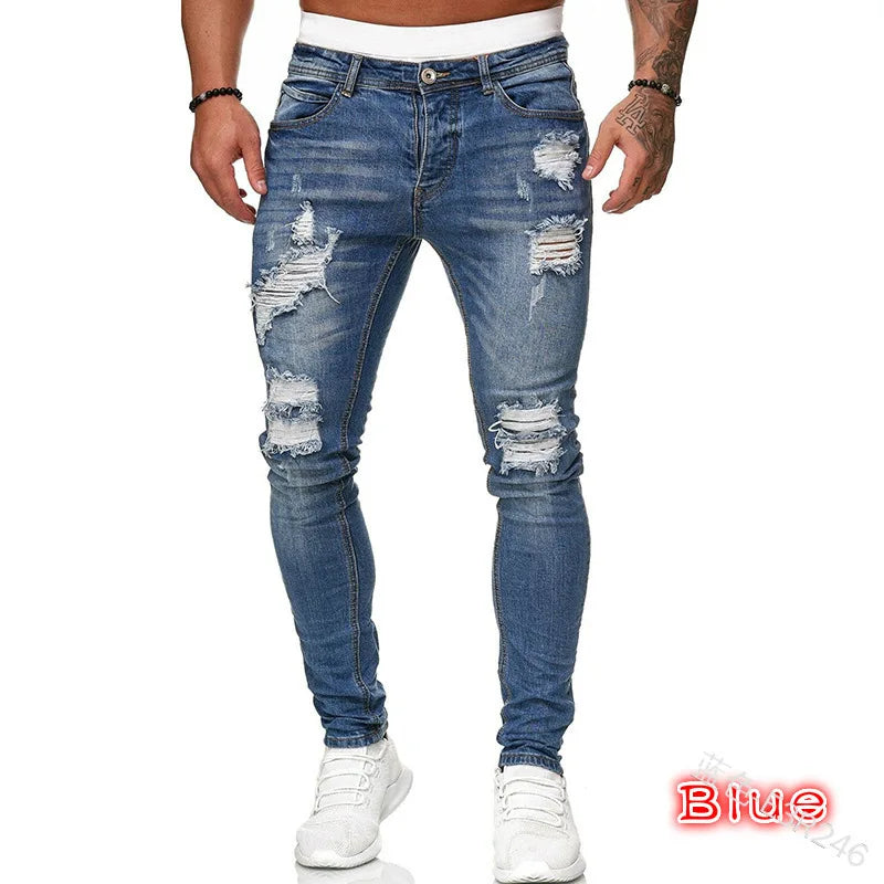 New 2025 high-quality Fashion Casual Cotton Business Black Denim Pants Male Trousers Men's Stretch Regular Fit Jeans S-XXXL