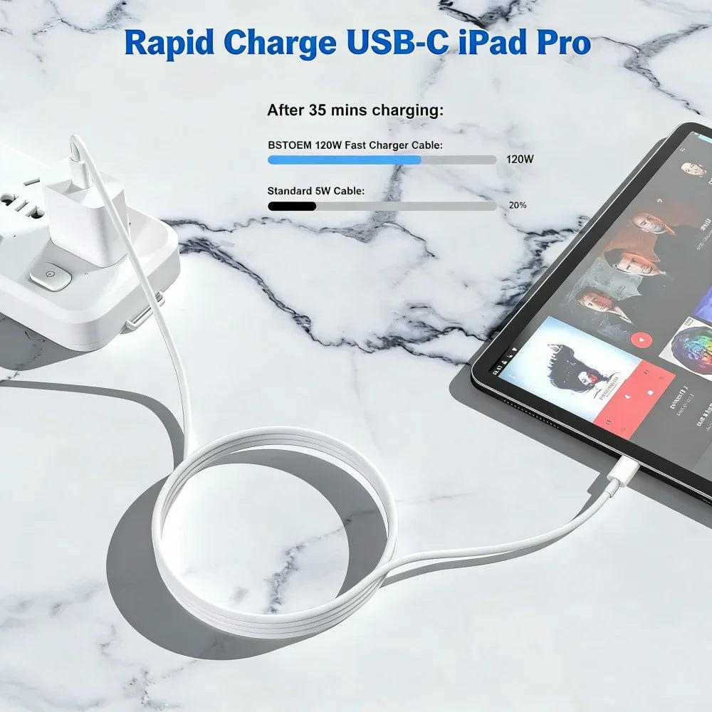 1-3pcs 120W PD USB-C to USB C Fast Charger Cable For Apple iPhone 17 Pro Max 16 15 Plus 14 13 12 11 X XS Type C Quick Charging