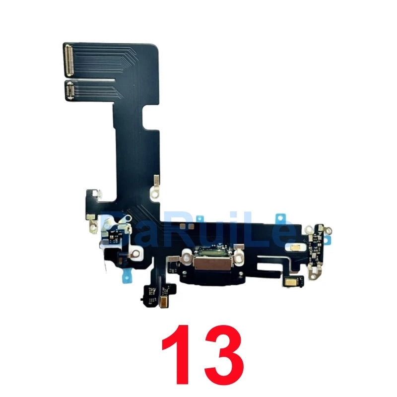 1pcs USB Charging Charger Port Flex For iPhone 11 12 13 14 Pro Max Dock Connector Microphone Headphone Audio Jack Flex Cable