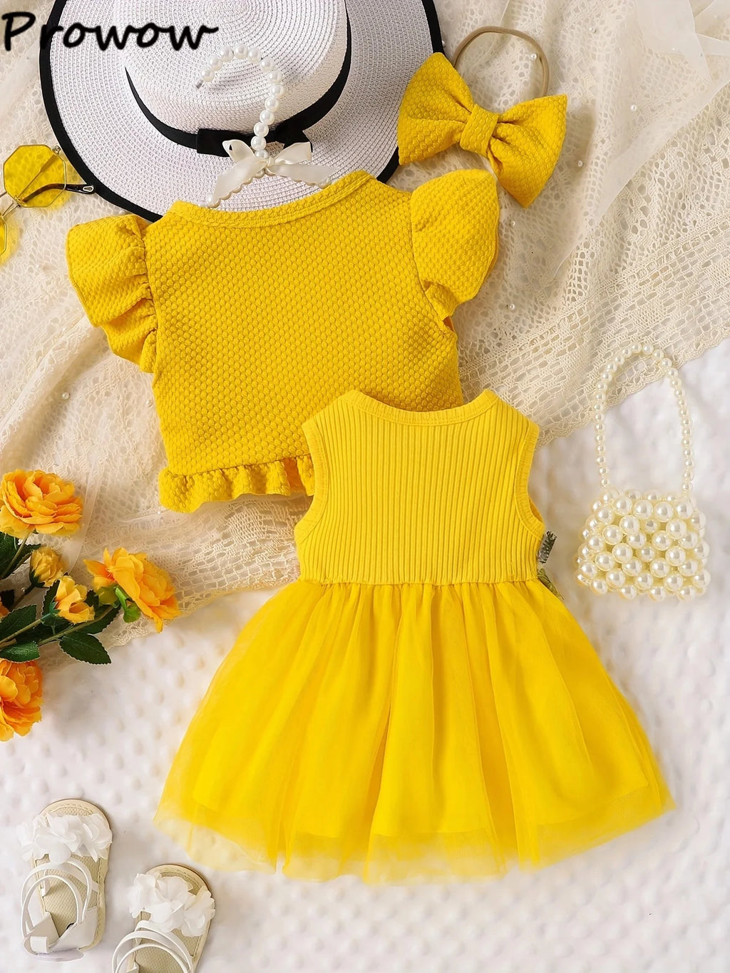 Prowow Baby Dresses With Coat Waffles Open Shirt Top and Pink Embroidery Floral Dress For Girls Birthday Party Kids Baby Clothes