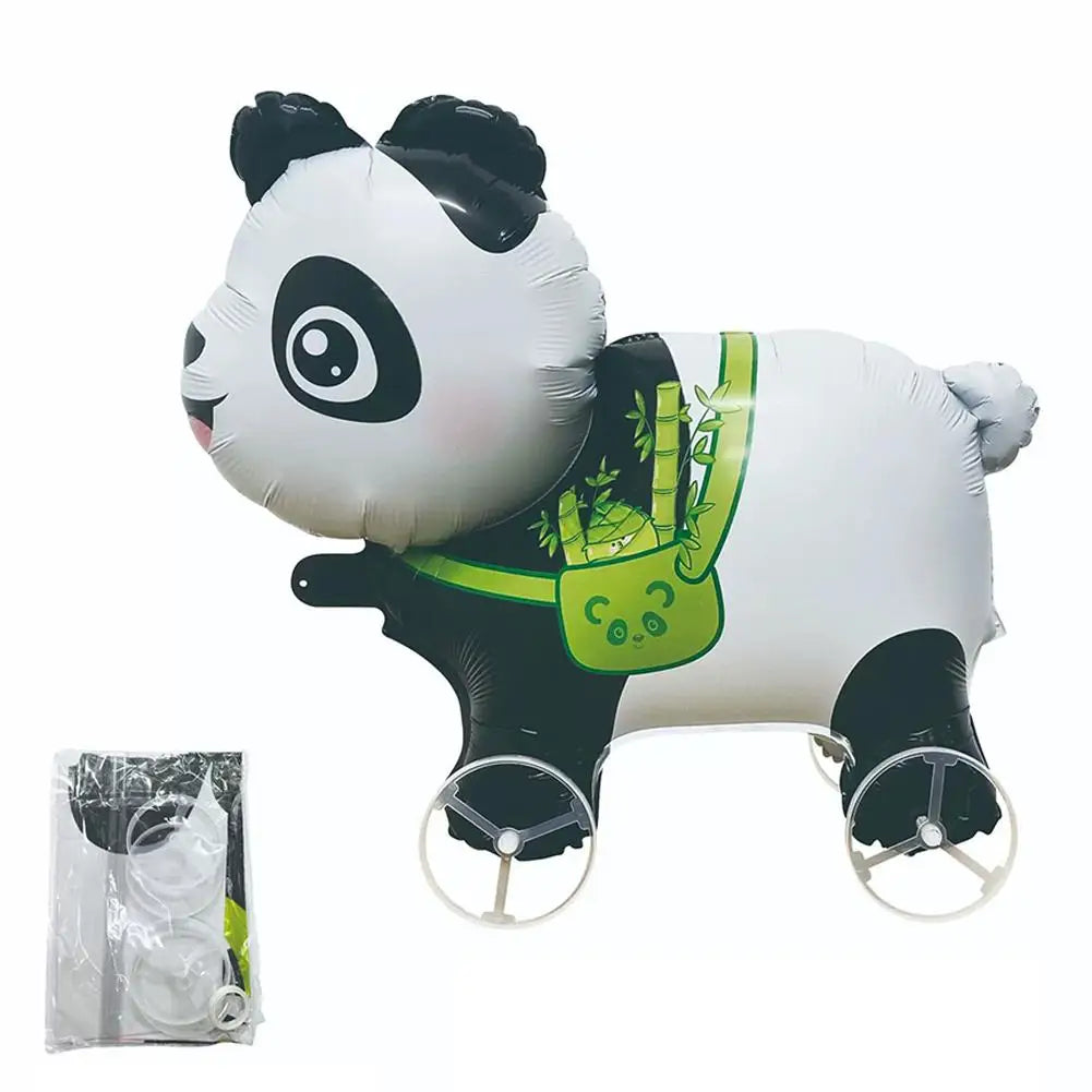 1pc Cartoon Animal Ballons With Wheels Outdoor Yard Walking Balloons Party Decor Props Photo Gifts Baby Shower Toy Kids Birthday