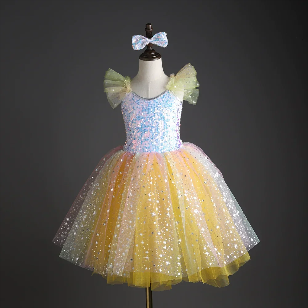 Summer Stage Girl Dress Tutu Ballerine Dance Kids Ballet Leotards Party Baby Dresses Outfit Ballet Girls Clothing Vestidos