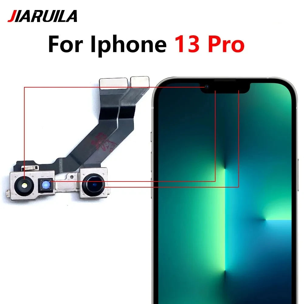 New Front Camera For iPhone 11 12 13 14 15 Pro 11Pro 12Pro 13Pro Max Mini Plus Flex Cable Facing Replacement Parts