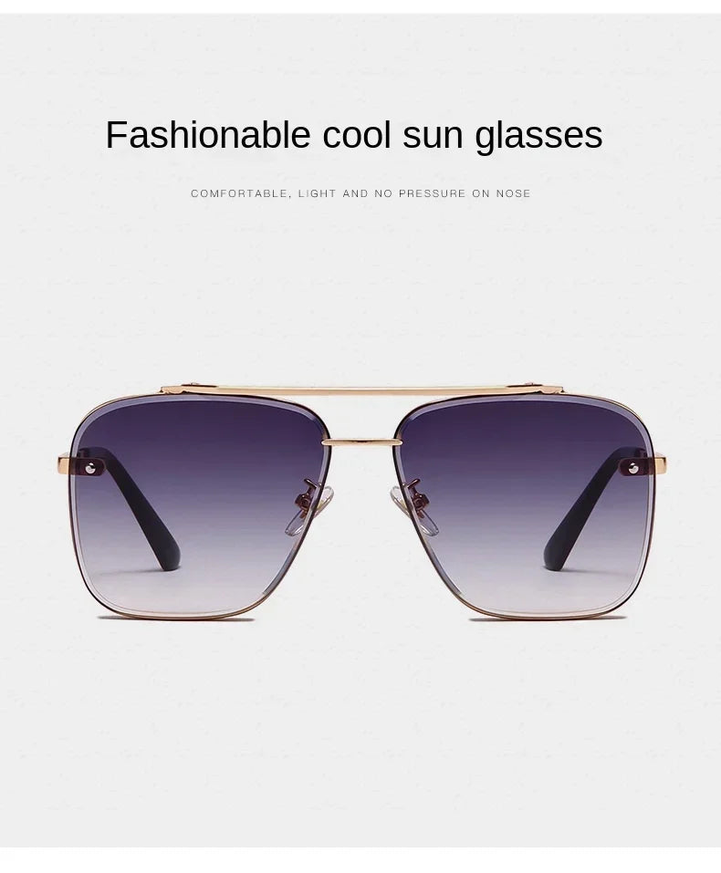 New Gradient Square Vintage Sunglasses For Men Women Luxury Sun Glasses Fashion Male Driving Fishing Eyewear UV400 Óculos De Sol
