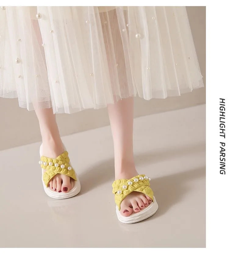 Summer Fashion Sandals Women Beach Platform Slippers Thick Bottom Anti-Skid Lightweight Female Slip-on Shoes Sandalias