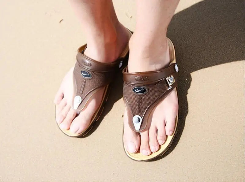 Summer Sandals Men Slippers Outdoor Beach Casual Shoes Zapatos De Hombre Indoor Durable Anti Slip Peep Toe New