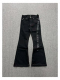 High Street RO Style Denim Pants Men's 24SS Basic Elastic Black Ribbon Loose Flared Streetwear Casual Jeans Pants Men Clothing
