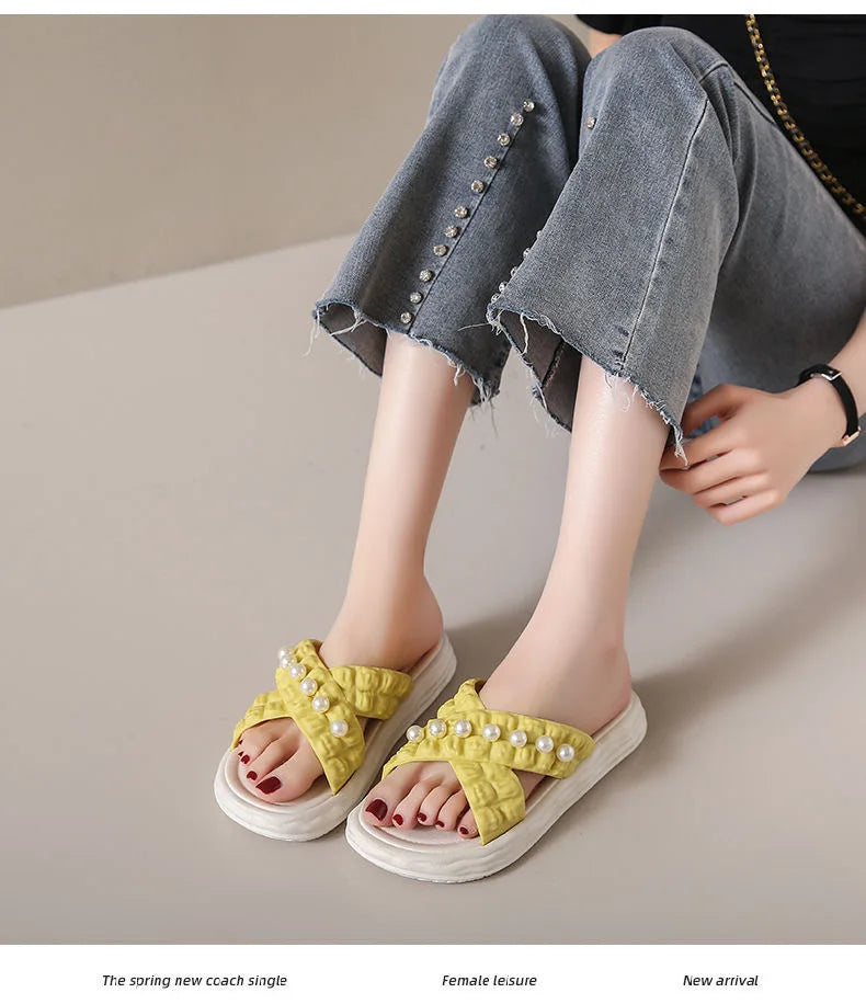 Summer Fashion Sandals Women Beach Platform Slippers Thick Bottom Anti-Skid Lightweight Female Slip-on Shoes Sandalias
