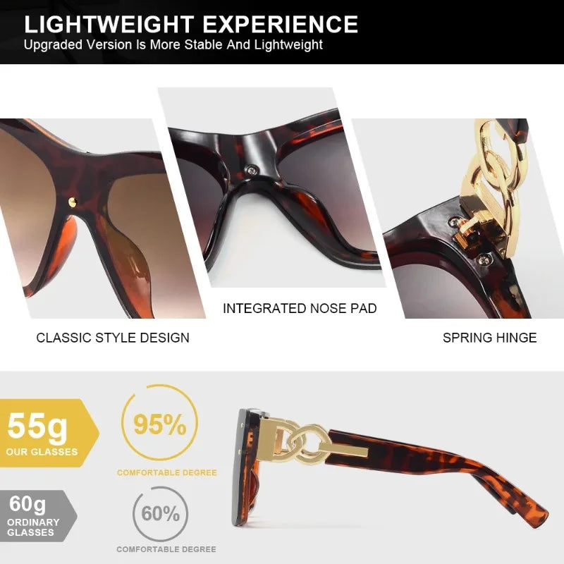 New Fashion Big Frame Cat Eye Sunglasses For Ladies Street Shot Fashionable Sunglasses for Women Driving Shades UV400 INSV