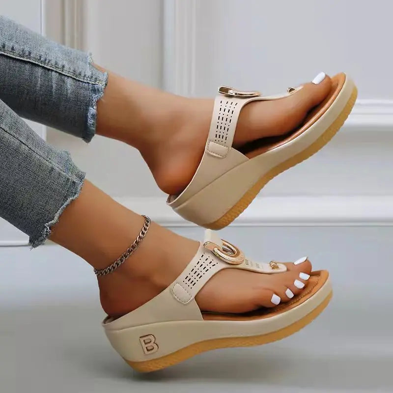Summer Sandals Women 2026 Big Size Platform Sandals Wedges Flip Flops Shoes Comfortable Slippers Ladies Non-Slip Open Pantuflas