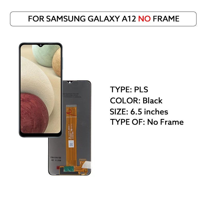 6.5" LCD Display For Samsung Galaxy A12 A125 A12 Nacho A127 M12 M127 LCD Touch Screen Digitizer Assembly Panel LCD Repair Parts