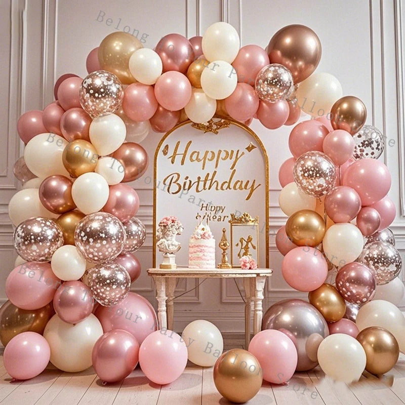 Pink Pastel Macaron Balloon Garland Arch Kit Wedding Birthday Party Decoration Latex Globos Girls Baby Shower White Ballon Chain