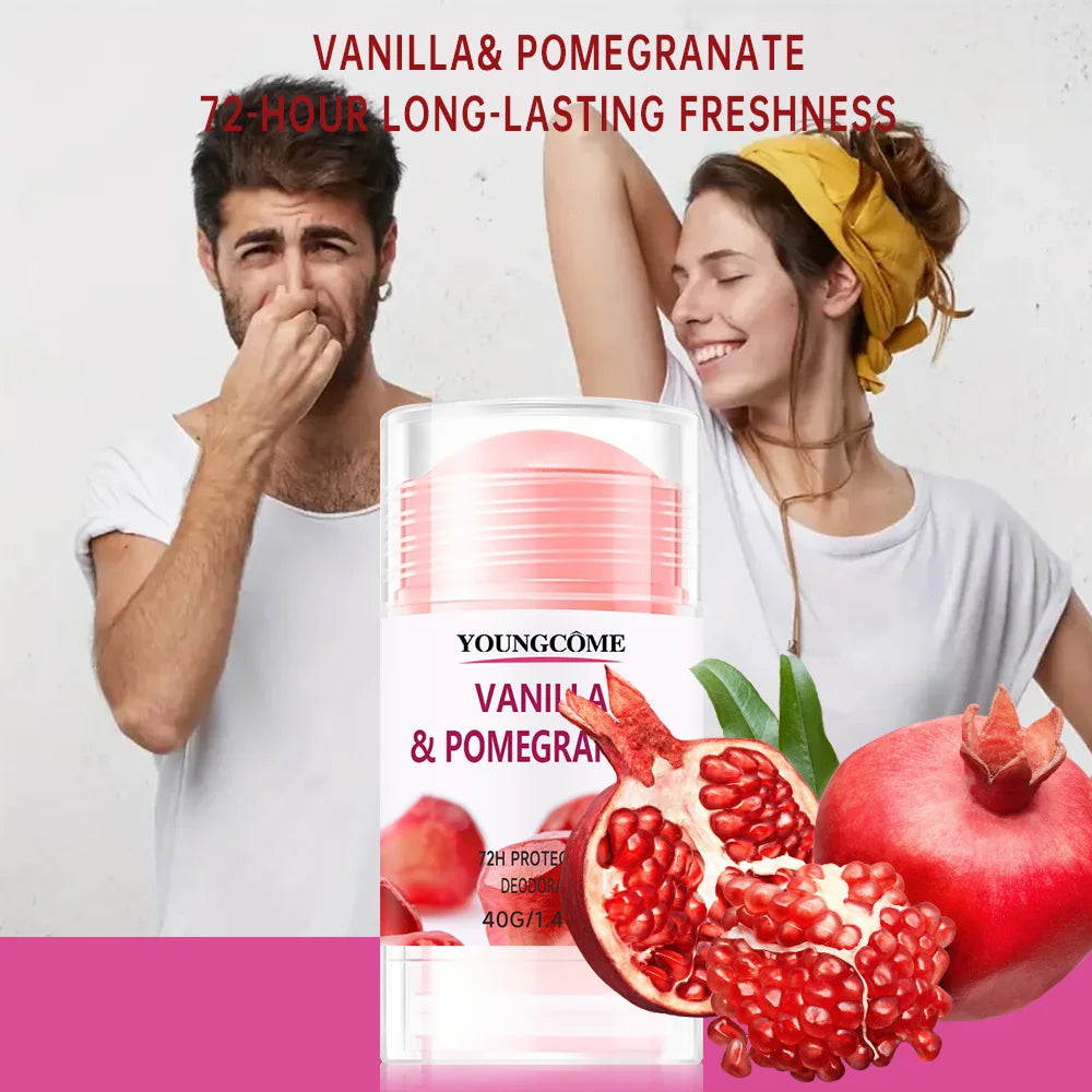 Aluminum Free Deodorant for Women 1/5 Count Pomegranate and Lemon Verbena 72 hour odor protection Whole Body Deodorant Sticks