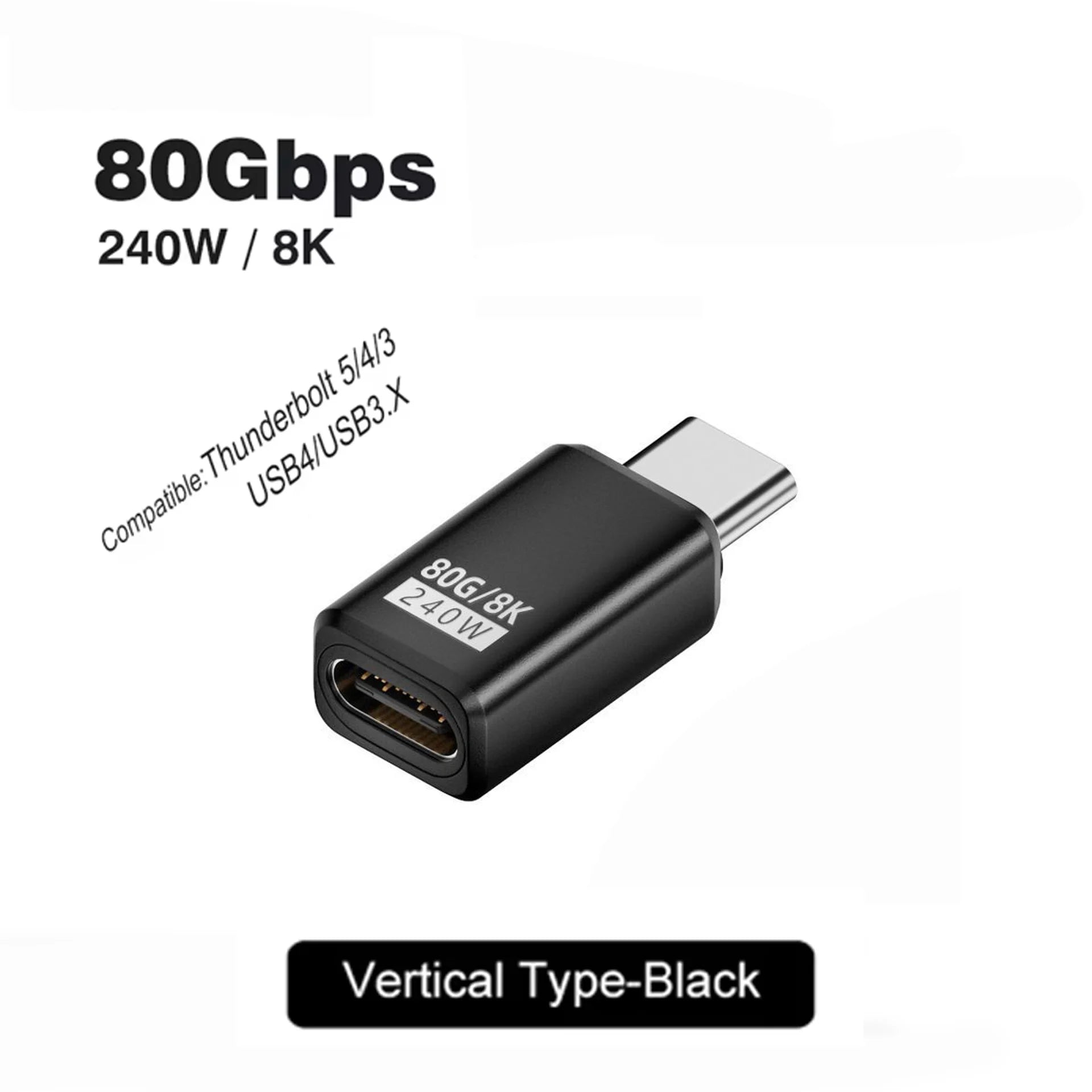 USB4.0 40Gbps U-Shape Straight Angle 240W 5A USB C to Type C Fast Charging Converter USB C Data Adapter For Macbook 8K60HZ