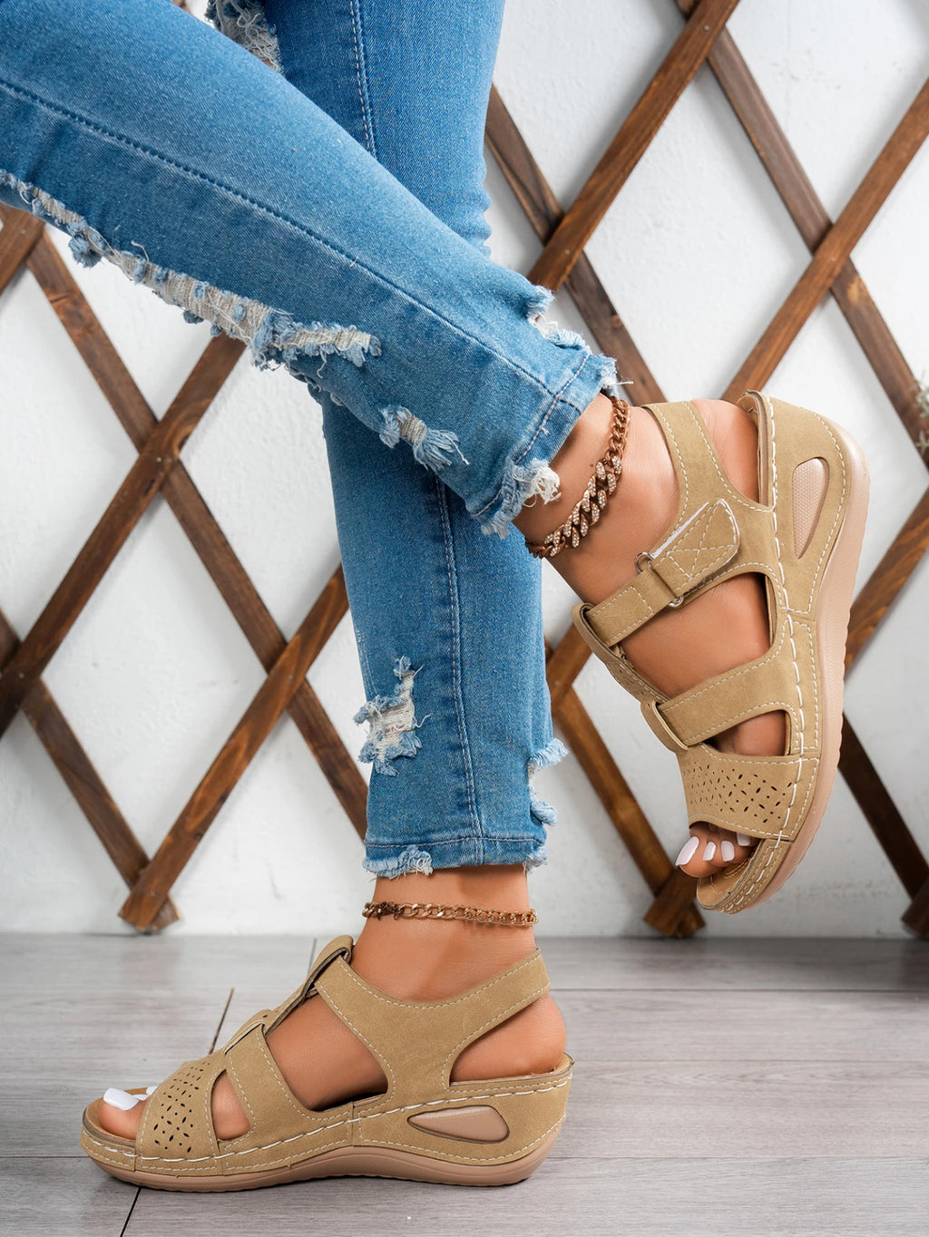 Summer Wedge Sandals for Women 2026 New Fashion Non Slip Beach Shoes Woman Lightweight Casual Platform Plus Size Sandals Women