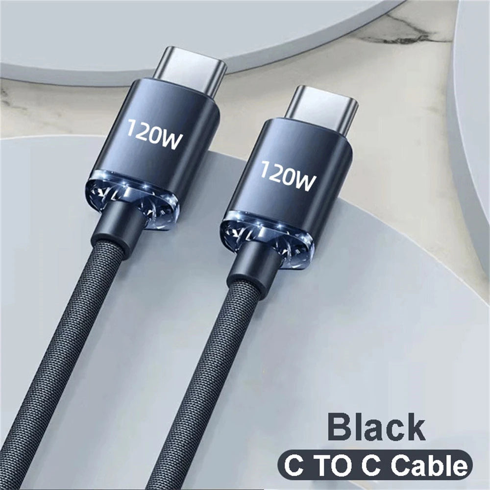 NNBILI USB C to Type C Cable PD 120W 6A Phone Charging Wire For iPhone 15 Xiaomi 14 Fast Charge USB A to USB C Quick Data Cord