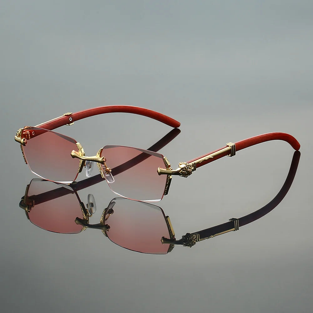 KAMMPT Semi-rimless Rectangle Sunglasses Men 2026 New Gradient Multi-color Shades Women Trendy Luxury Brand Design Sun GlassesJ