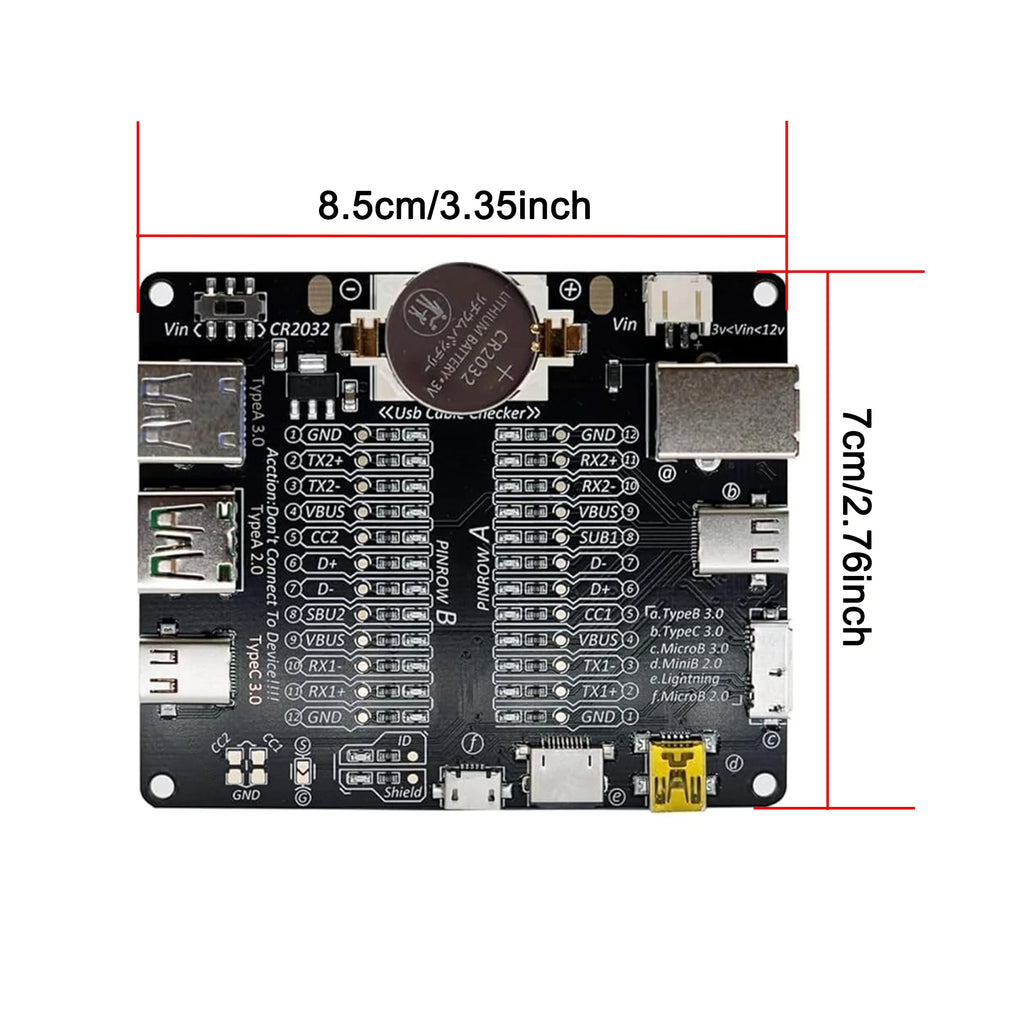 DT3 USB Cable Tester Data Cable Detection Board for IOS Android Micro Type-C Short Circuit on-Off Switching Test Board Tool