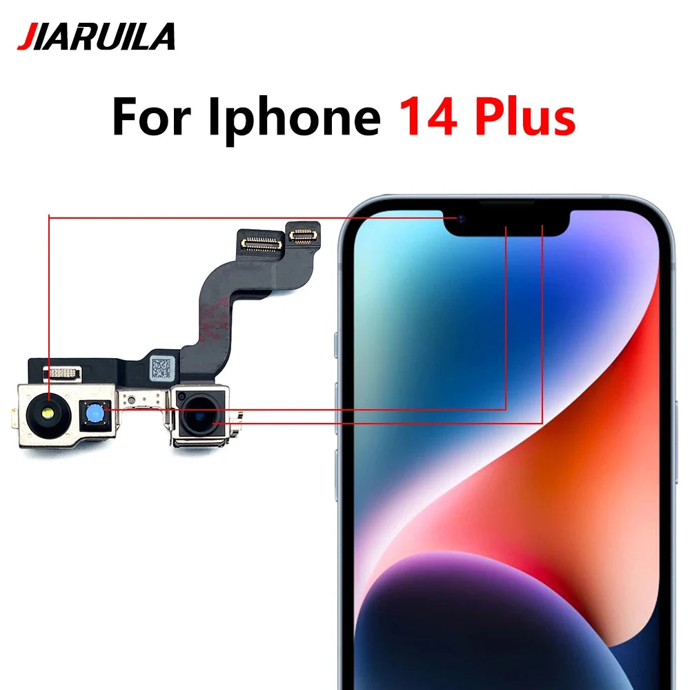 New Front Camera For iPhone 11 12 13 14 15 Pro 11Pro 12Pro 13Pro Max Mini Plus Flex Cable Facing Replacement Parts