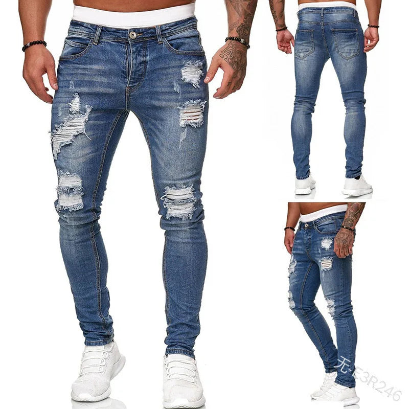 New 2025 high-quality Fashion Casual Cotton Business Black Denim Pants Male Trousers Men's Stretch Regular Fit Jeans S-XXXL